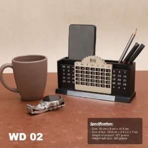 Wooden Pen stand with calendar